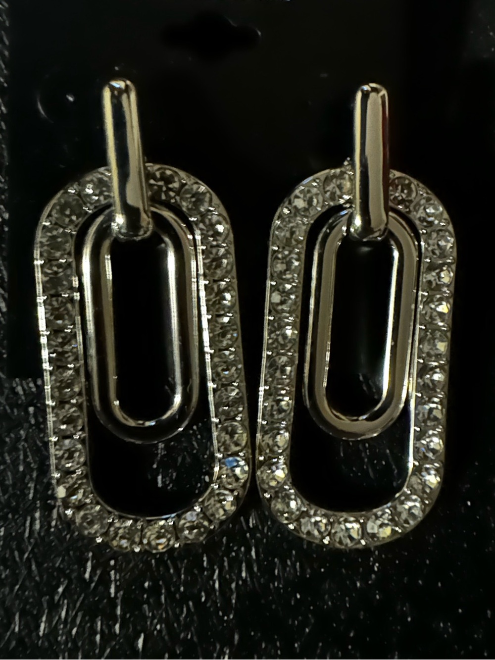 INC International Concepts Silver-Tone Crystal Link Drop Earrings